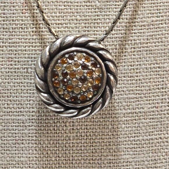 Brighton Mixed Metals TRUST YOUR JOURNEY Crystal Jeweled Reversible Necklace - Picture 6 of 7